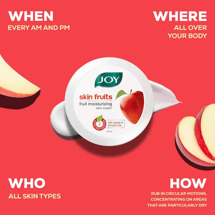 Joy Skin Fruits Moisturizing Skin Cream With Apple, Jojoba & Almond Oil (500ml)