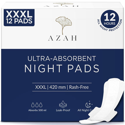 Azah Sanitary Pads for Women XXXL Night Pads