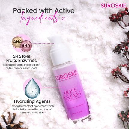 SUROSKIE Rose Instant Enzyme Face Scrub & Rosanna Glow Face Mask Combo (Pack of 2*50ml)