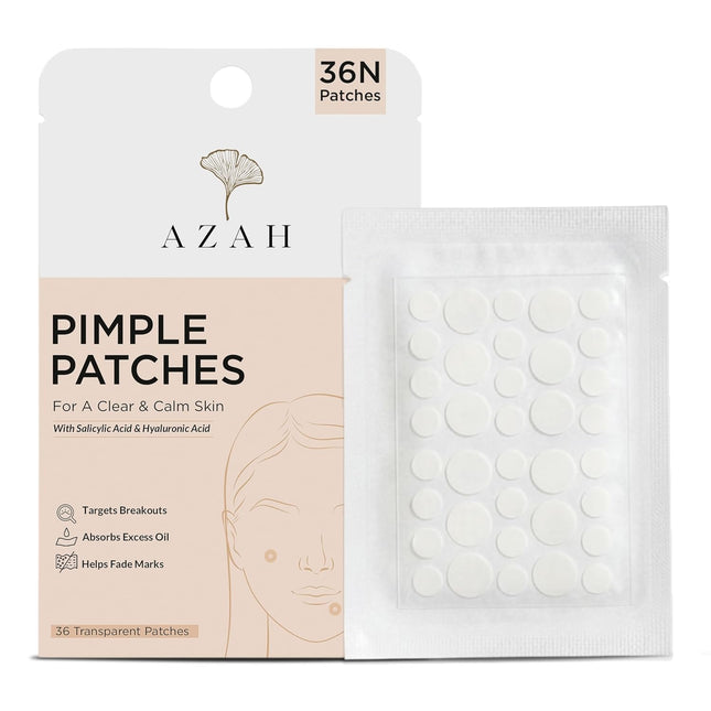 AZAH Pimple Patch | Salicylic Acid & Hyaluronic Acid Acne Patches For Face| 36 Transparent Pimple Patches