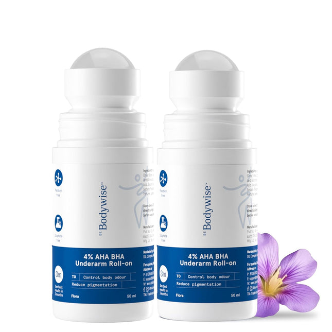 Be Bodywise Under Arm Roll On Pack Of 2, 1% W/W Salicylic, 1% Mandelic, 2% Lactic Acid