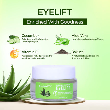 Bella Vita Organic EyeLift Hydrating Natural Under Eye Cream Gel -20 gm