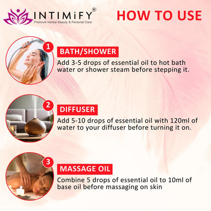 INTIMIFY Rose Essential Oil, For Face, Skin, Hair Growth, Diffuser, Soap Making 30 ml