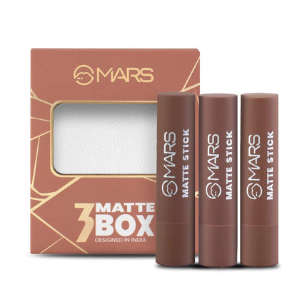MARS Matte Box Set of 3 Lipsticks for Women 3x3.2 gm
