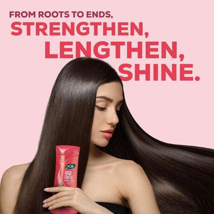 Joy Hair Fruits Hairfall Defense Conditioning Shampoo, Enriched with Pomegranate and Strawberry-340ml