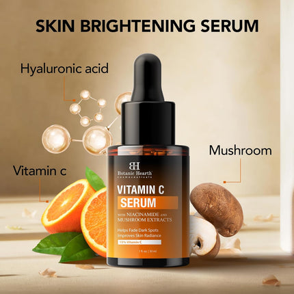 Botanic Hearth 15% Vitamin C Face Serum with Niacinamide, Hyaluronic Acid, Allantoin, Cica, Ferulic Acid & Vitamin E-30ml