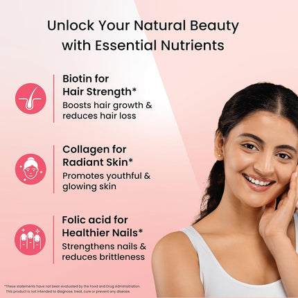 Tata 1mg Hair, Skin & Nails Supreme Biotin Capsule Pack of 60