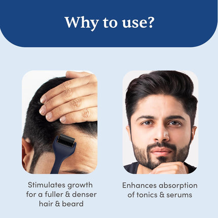 Man Matters Advance Derma Roller For Hair & Beard | 540 Micro 0.5mm Titanium Alloy Needles