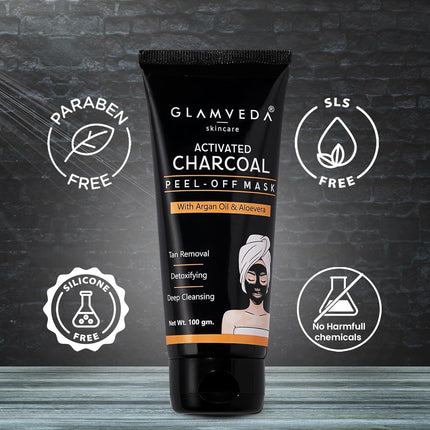 Glamveda Activated Charcoal Peel Off Mask-100gm