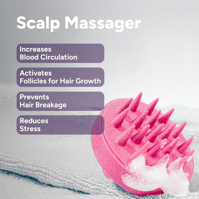 Arata Scalp Massager with Medical-Grade Silicone Bristles