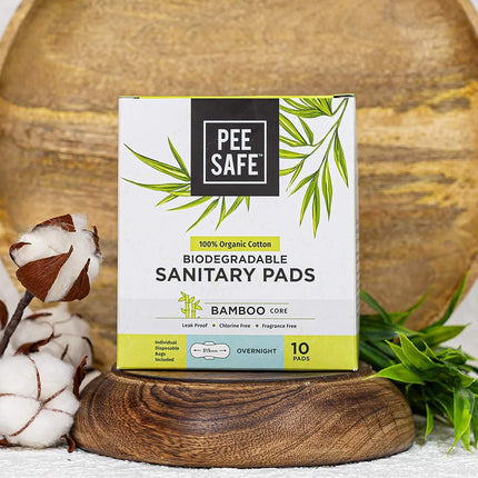 Pee Safe 100% Organic Cotton Biodegradable Sanitary Pads Pack of 10