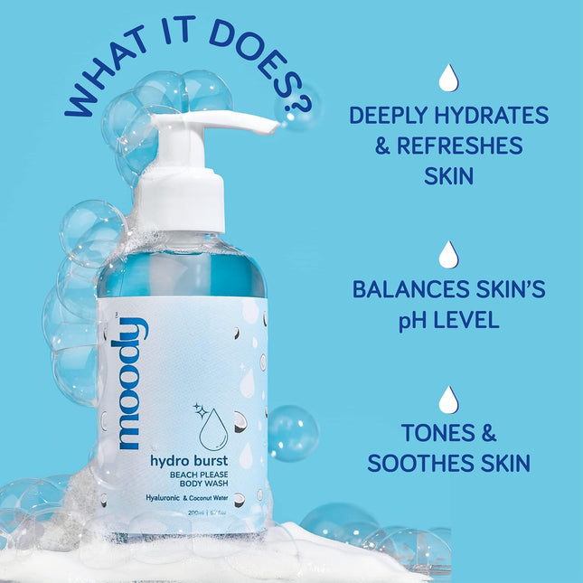 Moody 7D Hydro Burst with Hyaluronic Acid Body Wash-200ml
