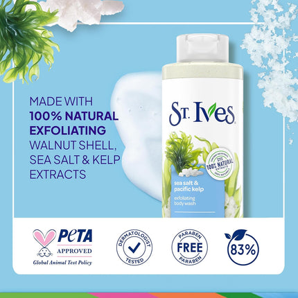 St. Ives Exfoliating Sea Salt & Pacific Kelp Body Wash for Women-650ml