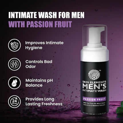 Skin Elements Men's Intimate Wash with Passion Fruit-120ML