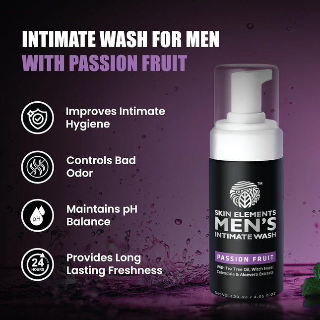 Skin Elements Men's Intimate Wash with Passion Fruit-120ML