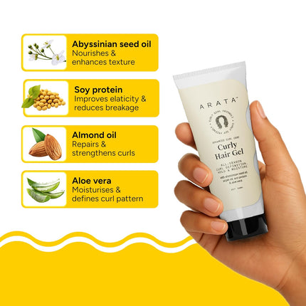 Arata Curl Hair Gel For Frizzy, Wavy, Curly Hair -50ml