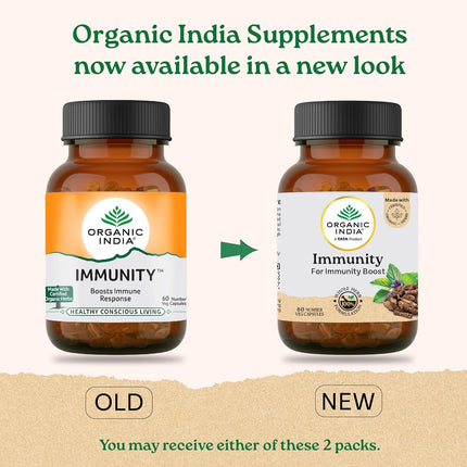 Organic India Immunity Booster - 60 Capsules Bottle
