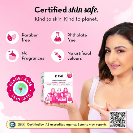 Plush Ultra-Thin Extra Large Sanitary Napkins 15 Pcs  2 Panty Liners