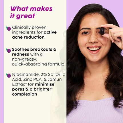 The Plant Fix Plix Jamun Active Acne Range With Cleanser, 2% Salicylic Acid Serum