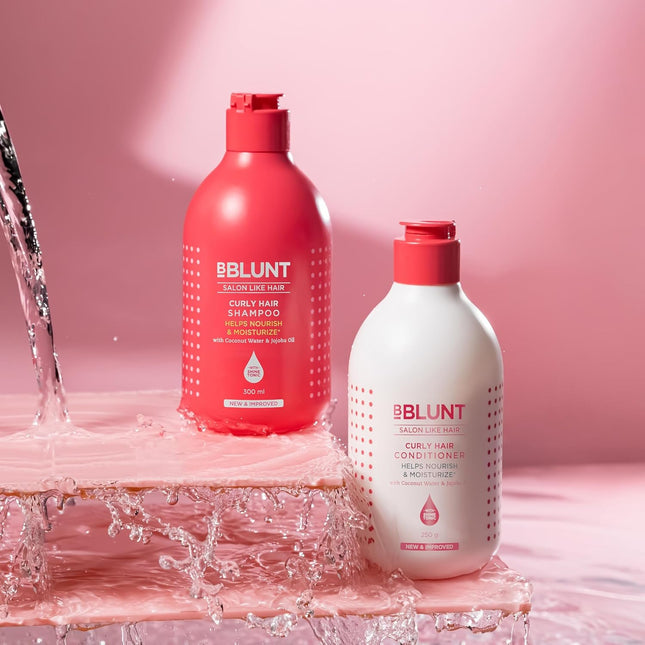 Bblunt Curly Hair Shampoo & Conditioner Combo For Men & Women | 300 ml + 250 g