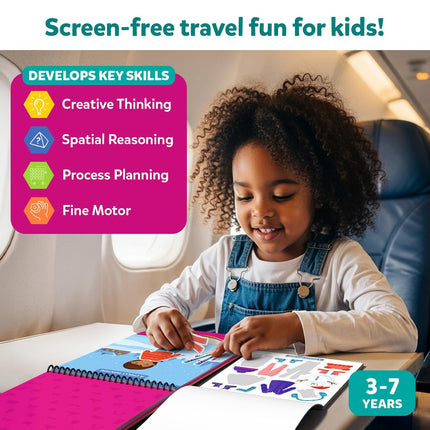 Skillmatics Reusable Sticker Activity Book - Peelies, 100+ Reusable Stickers for Ages 3, 4, 5, 6, 7