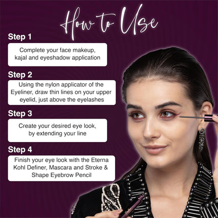 DAZLLER Eterna Liquid Eyeliner, 7.5G, Black,