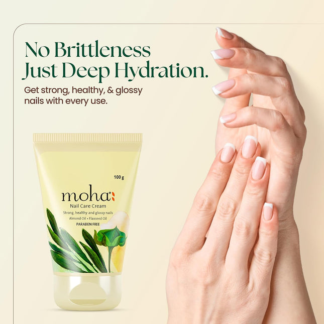 Moha Ayurvedic Nail Care Cream with Almond & Flax Seed Oil-100 GM