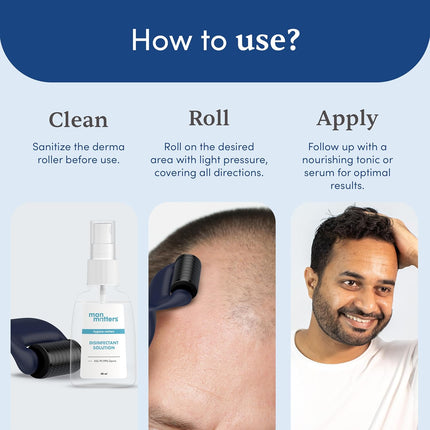 Man Matters Advance Derma Roller For Hair & Beard | 540 Micro 0.5mm Titanium Alloy Needles