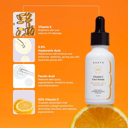 Arata 20% Vitamin C Face Serum for Glowing Skin -30 ml