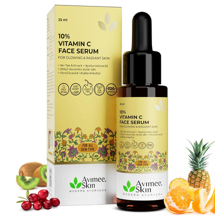 Avimee Herbal 10% Vitamin C Serum | Enriched with Hyaluronic Acid -25ml