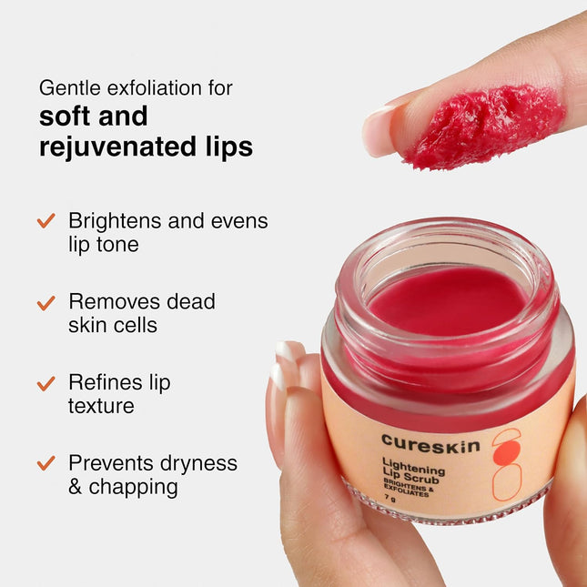 Cureskin Lip Scrub for Men and Women Pink, 7 g
