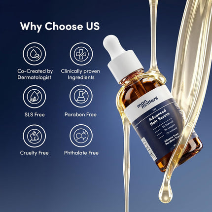 Man Matters Advanced Hair Serum 30ml | 23% actives (3% Redensyl, 2% Anagain & 1% Aminexil, Rosemary Leaf Extract)