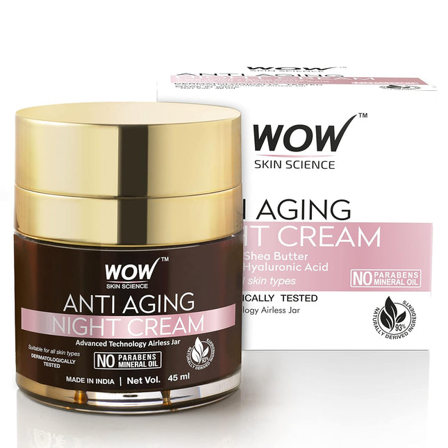 WOW Skin Science Cream Anti Aging No Parabens & Mineral Oil Night Cream, 50mL