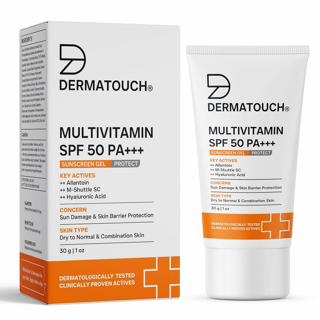 DERMATOUCH Multivitamin Spf 50 Pa+++ Sunscreen Gel For All Skin Types | 30g
