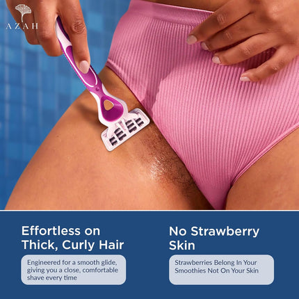 Azah Bikini Razor for Women 3 Precision Blades [Pack of 2]