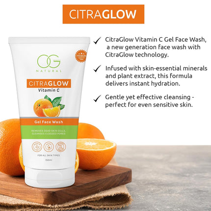 OG BEAUTY Natural Citraglow Vitamin C Gel Face Wash | Enriched with Vitamin C -150 ML