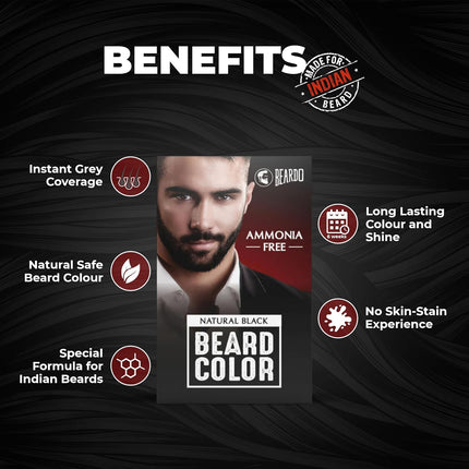 Beardo Beard Color For Men - Natural Black, 60ml Hair Dye