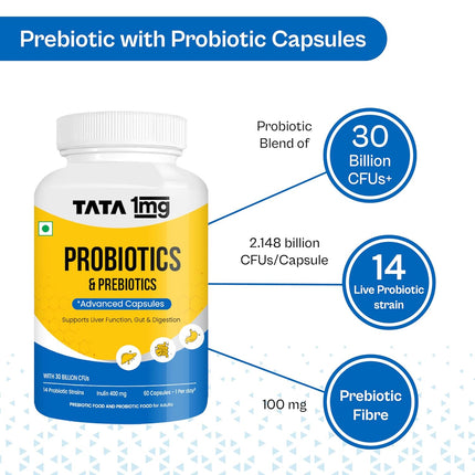 Tata 1mg Probiotics 30 Billion CFUs+ 60 Capsules