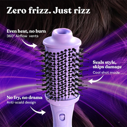 Bombae Hairess Ionic 3-In-1 Hot Air Brush Dryer Volumizer & Straightener ,1200W Power