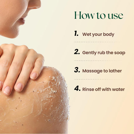 Moha Honey & Almond Scrub Soap with Walnut Powder Ayurvedic Body Soap Bar - 100gm Pack of 3