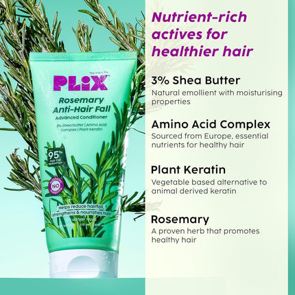 PLIX - THE PLANT FIX Rosemary Anti Hairfall Kit - Serum (30ml), Shampoo (200ml), Conditioner (175ml) & Oil (100ml)
