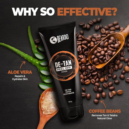 Beardo DeTan Peel off Face Mask for Men, 100g | Coffee