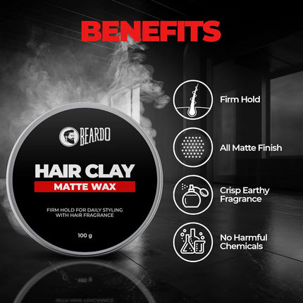 Beardo Hair Clay Wax for Men, 100 gm