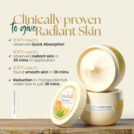 Moha Body Yogurt with Hemp Seed Oil, Hyaluronic Acid, Moringa & Vitamin E-250g