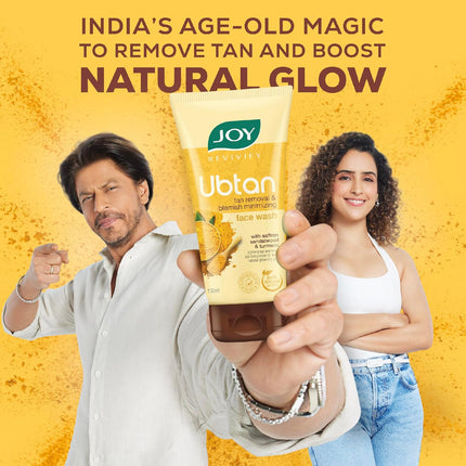 Joy Ubtan Tan Removal Face Wash With Turmeric, Saffron & Sandalwood | for All Skin Types 150ml x 2