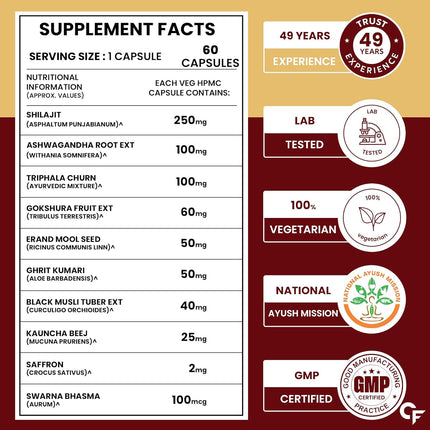 Carbamide Forte Shilajit Gold - 60 Veg Capsules