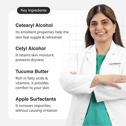 Cureskin Sensitive Pro Cleanser with Tucuma Butter & Apple Extracts  Face Wash, 100 ml (Pack of 1)