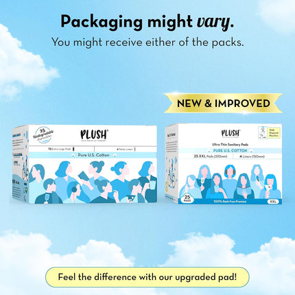 Plush Ultra-Thin Sanitary Napkins for Women, 25 Pcs | Super Absorbent Heavy Flow XXL Pads + 4 Panty Liners