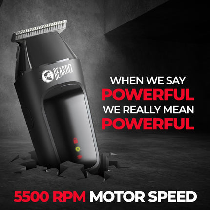 Beardo Apex Go Trimmer Men 80-Min Run Time - Powerful 5500 RPM motor