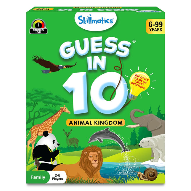 Skillmatics Card Game - Guess in 10 Animal Kingdom, Gifts for 6 Year Olds